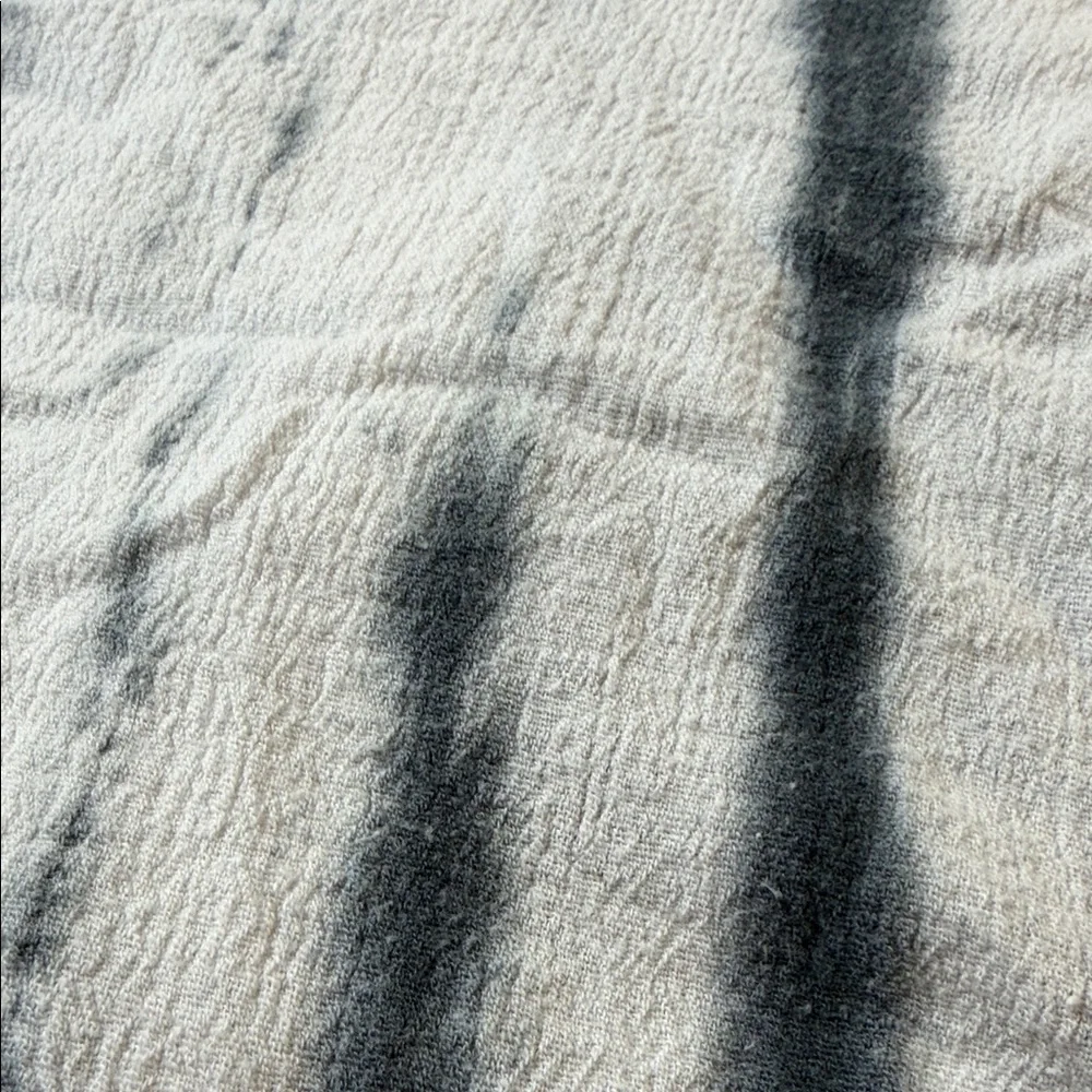 Anthropologie‎ White and Gray Striped Tie-Dye Open Swim Coverup